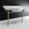 Fauceture VPB1378ST Templeton 37" Ceramic Console Table W/ SS Legs, White/Nickel VPB1378ST - alternate 5